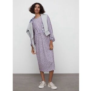 ZARA Purple Polka Dot Midi Dress